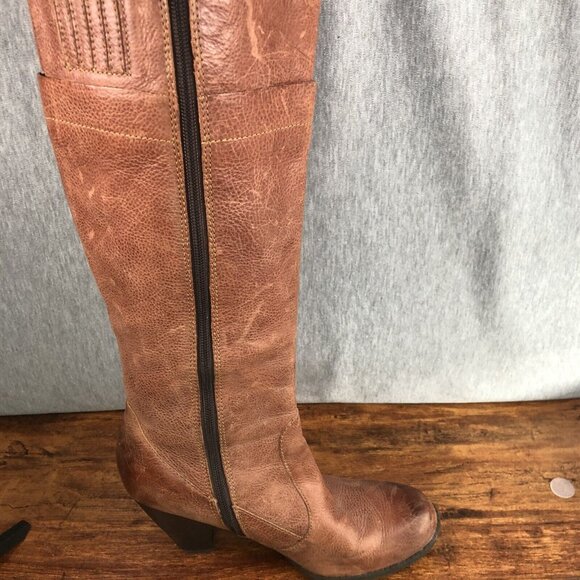 BOC Born Women's Size 9 Brown Leather Side Zip Tall Knee High Boot Distressed - Picture 5 of 9